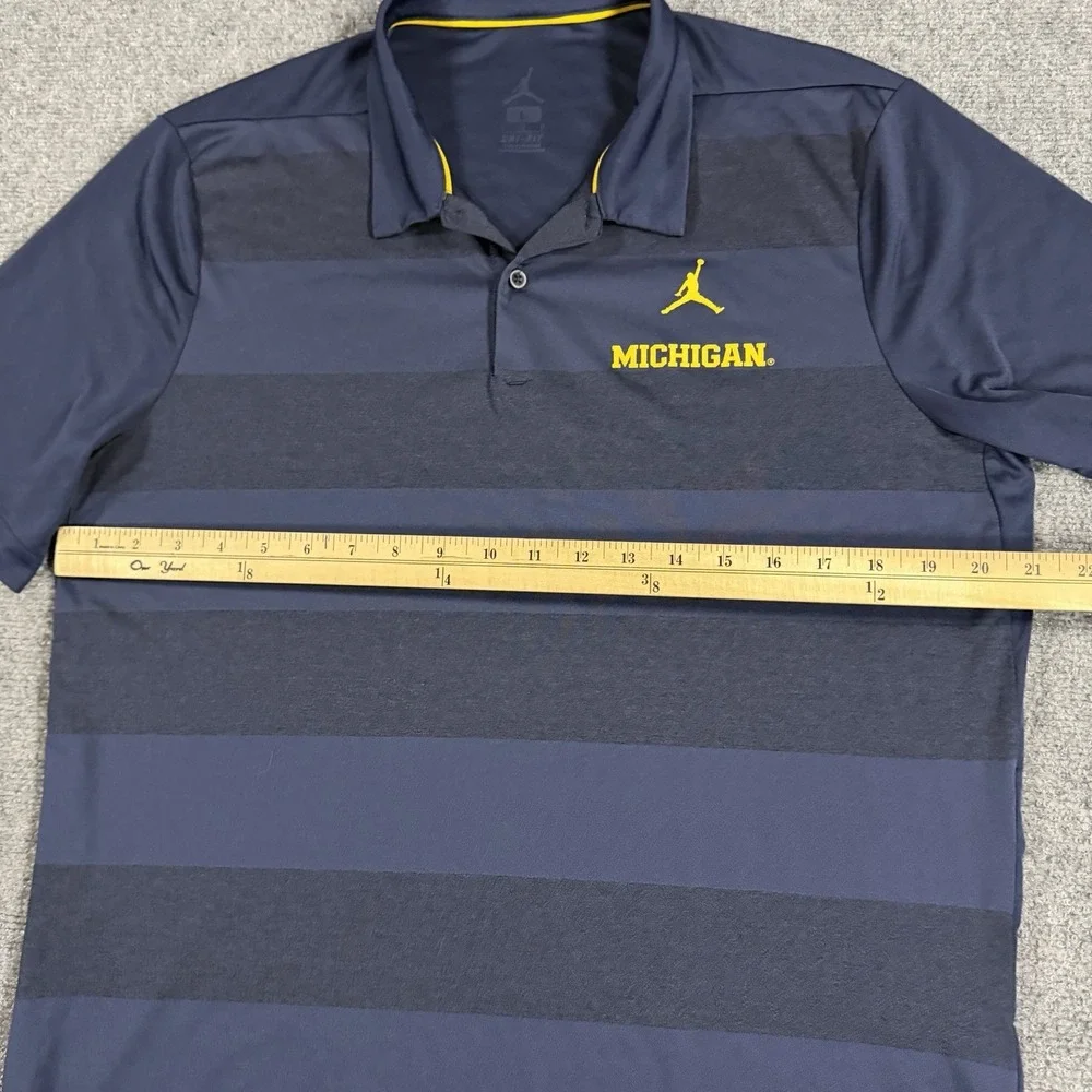 Jordan Michigan Wolverines Polo Shirt Mens Large Dri Fit Performance Game Day